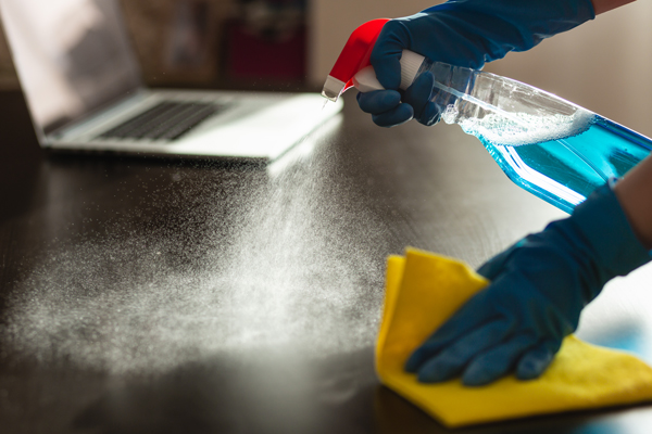 cleaning desk